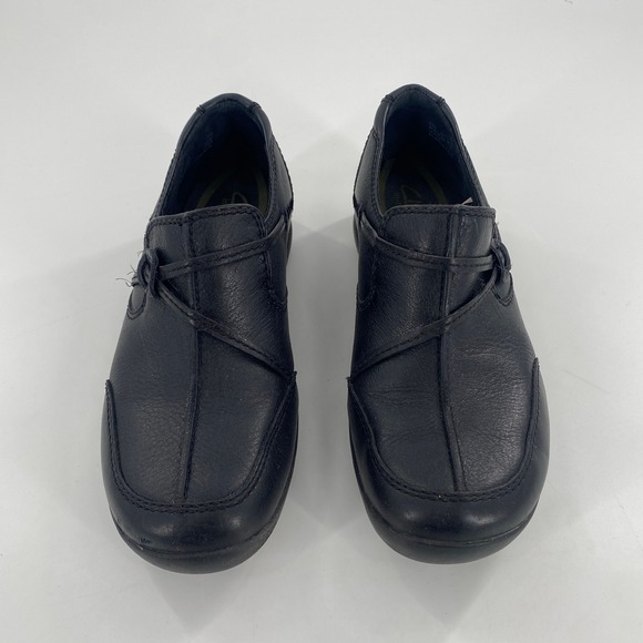 Clarks In Motion Black Leather Comfort Slip On Loafers Women's Shoes Sz 8M - Picture 6 of 7